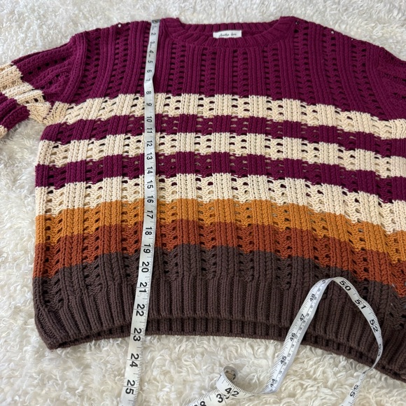 Another Love Ginger Stripe Sweater in Dusk Snowfall Color Block Size Medium NEW - Picture 5 of 9